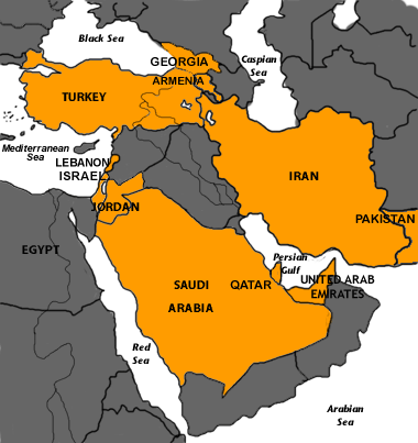 Map of Middle East